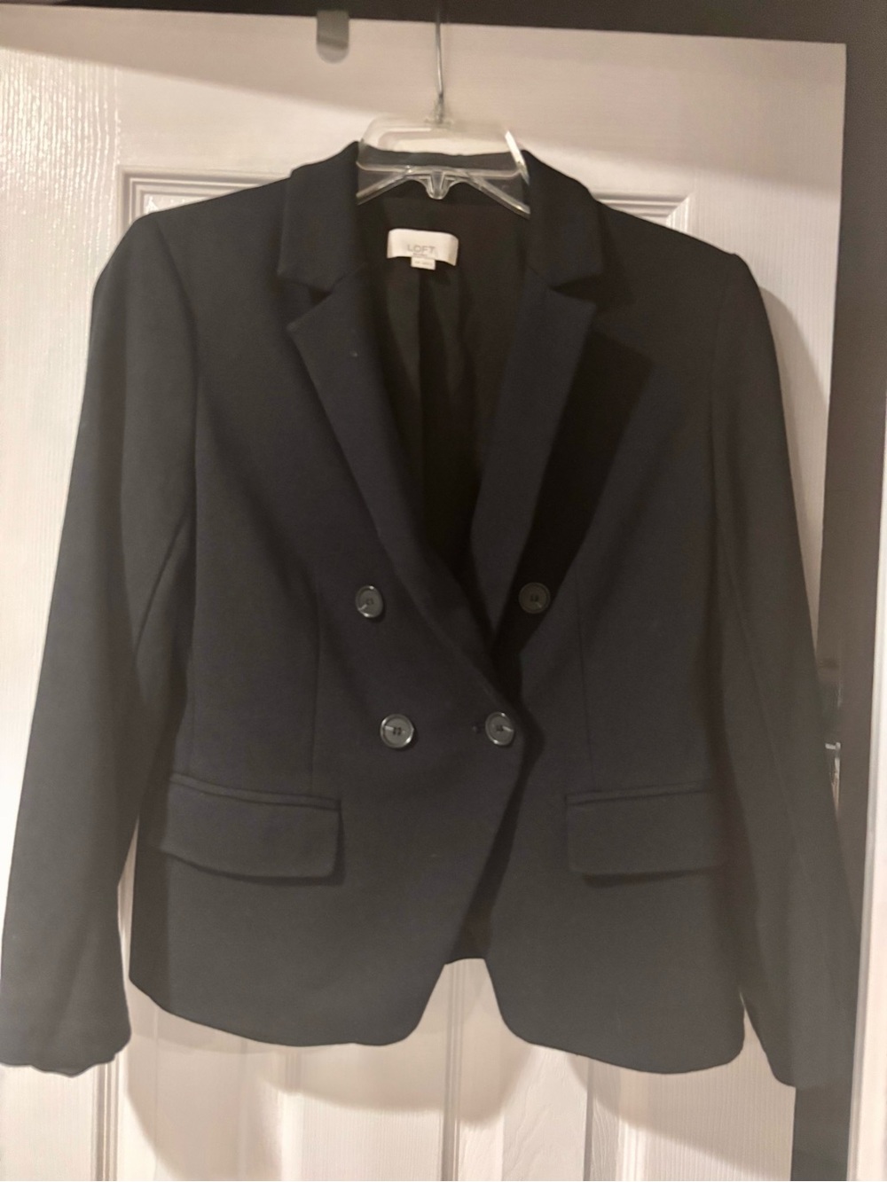 LOFT Double Breasted Blazer Black